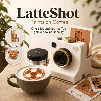 📢📢50% DE RÉDUCTION !! ⏰Appareil photo Retro Coffee Art – Imprimante mécanique à pochoirs pour latte art