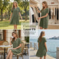 🏖️ 50 % RABATT! 👗 Avslappnad V-ringad klänning – fickor, andningsbar & smickrande passform, din sommarfavorit 🌿