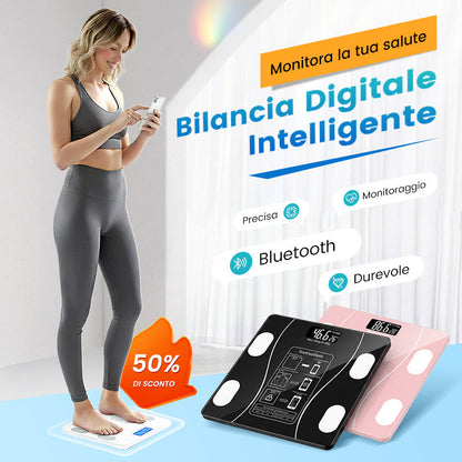 ⚖️📊 Balance connectée intelligente – Mesure le poids et la masse grasse, suivi clair et précis pour mieux comprendre votre corps au quotidien 🏃‍♀️