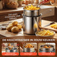 🍳🥟 Friteuse multifonction en acier inoxydable 304 – Certifié alimentaire, design anti-éclaboussures, panier filtrant, pour des frites croustillantes et du poulet doré sans huile sur les murs ni sur les mains 🛡️🔥