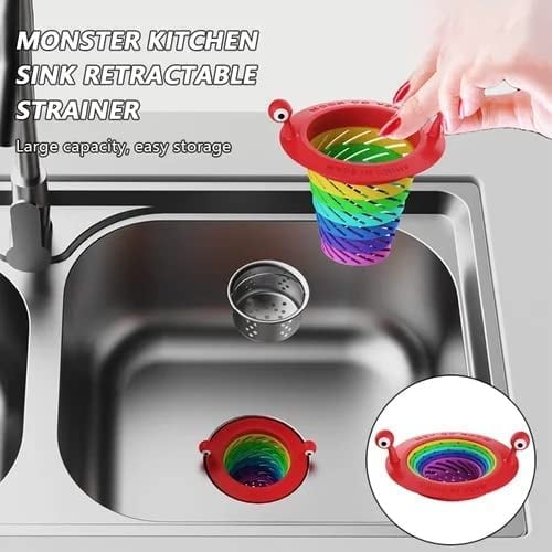 🧽💧 Filtre de bonde extensible pour cuisine – Retient les débris alimentaires, aide à prévenir les bouchons, se rince en un clin d’œil, l’accessoire malin pour un évier propre et des canalisations protégées 🚰✨
