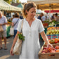 🏖️ 50 % RABATT! 👗 Avslappnad V-ringad klänning – fickor, andningsbar & smickrande passform, din sommarfavorit 🌿