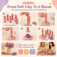 🌸🎨 Kit de création de fleurs en pâte à modeler – Adapté aux débutants, outil réutilisable imprimé en 3D, manchons interchangeables et 24 couleurs incluses, pour des fleurs réussies dès le premier essai ✨