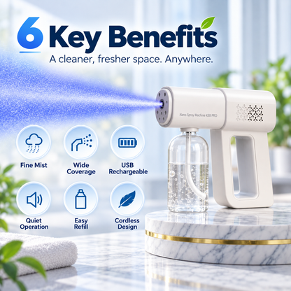 Wireless Handheld Nano Disinfection Spray Gun with Blue Light