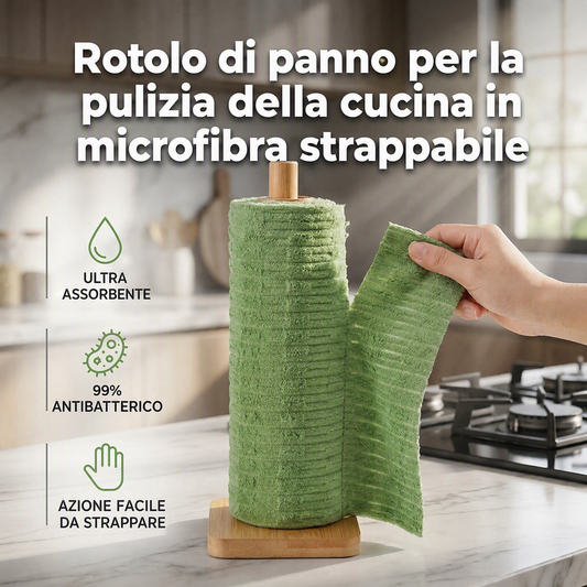 🧽 Rouleau de 20 chiffons en microfibre détachables – Absorbants et résistants pour la cuisine ✨