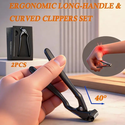 🥳 2026 HET REA 🥳💞 50 000+ SÅLDA! ✨ ✂️ Svart böjd nagelklippare – vass, säker & enkel att använda, perfekt för äldre händer 🖤