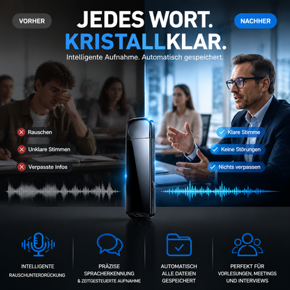 🔒🎙️ Enregistreur vocal USB crypté – Anti-bruit, son haute clarté, une touche pour enregistrer, idéal pour réunions, cours et interviews discrets 💼🎧