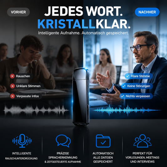 🔒🎙️ Enregistreur vocal USB crypté – Anti-bruit, son haute clarté, une touche pour enregistrer, idéal pour réunions, cours et interviews discrets 💼🎧