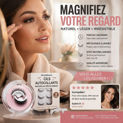 🌿👁️ Cils auto-adhésifs hypoallergéniques – Poids plume, bande transparente qui ne pique pas, idéal pour les yeux sensibles et les porteuses de lentilles, le confort qu’on oublie sur la paupière 🍃🕊️