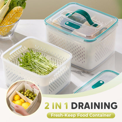💎🥗 Conteneur fraîcheur 2-en-1 – Lavez, égouttez et conservez plus longtemps, le bac malin qui garde vos fruits et légumes croquants et votre frigo bien organisé, sans gaspillage 🌿✨