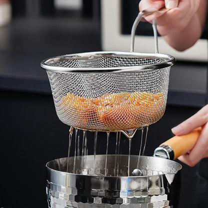 🧼🔪 Passoire inox 304 hygiénique – Ne rouille pas, sans odeur, idéale pour filtrer bouillons, quinoa et salades, l’indispensable des cuisines saines et modernes 🌿✨