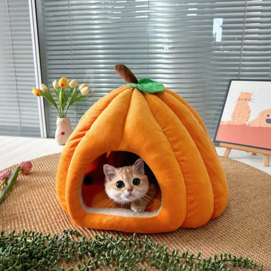 🌿👑 Lit semi-fermé chaud et douillet pour animaux de compagnie – Nid rassurant, matière toute douce, offrez à votre chat ou petit chien un refuge parfait pour des siestes paisibles et des nuits cocooning 🐾☁️
