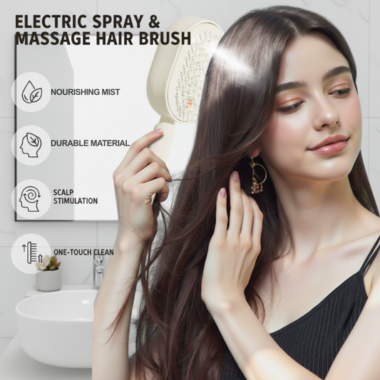 💆‍♀️ 50 % RABATT NU! 💧 Elektrisk spray & massage hårborste – lindrande hårbottenmassage, fin dimspray & slät hårvård, red ut trassel, näring & avkoppling ✨