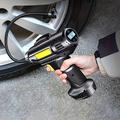 🚗⚡ Compresseur d’air portable 120W – Gonflage rapide, design compact, arrêt automatique, le gardien de vos pneus pour rouler en toute sécurité, en ville comme sur autoroute 🛣️💨