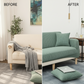 🧵🛋️ Housse de canapé jacquard – Tissu texturé, fixation antidérapante, bordure élastique, protégez et relookez votre canapé en un instant, sans qu’il ne bouge d’un pli au quotidien 🏠🌿