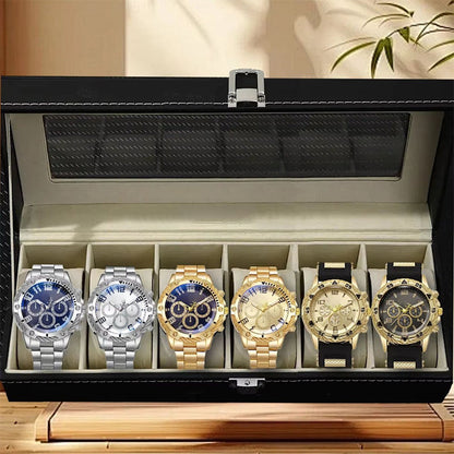 ⌚🎁 Ensemble de 6 montres pour homme – Coffret cadeau haut de gamme, styles multiples pour toutes les occasions, une collection complète pour varier chaque jour avec élégance 💼👔