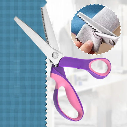 ✂️🧵 Ciseaux cranteurs en acier inoxydable – Bords zigzag, poignées ergonomiques, couture, quilting et scrapbooking, 4 coloris, l’outil parfait pour des finitions nettes et créatives 🌈✨