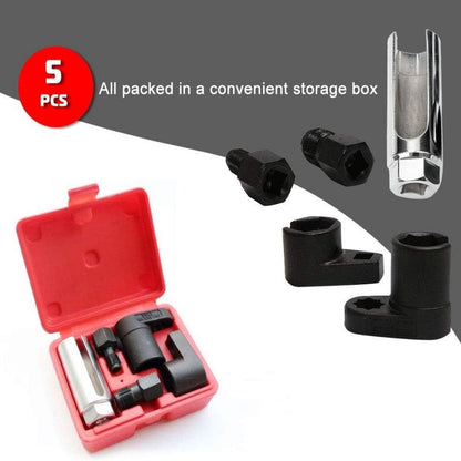 🚗🔧 Lot de 5 pièces : clés à douille décalées et fraises à fileter pour sondes O2 – Desserrage sans endommager le câblage, nettoyage du filetage, le kit indispensable pour remplacer vos capteurs sans risquer la casse 🔩🛡️