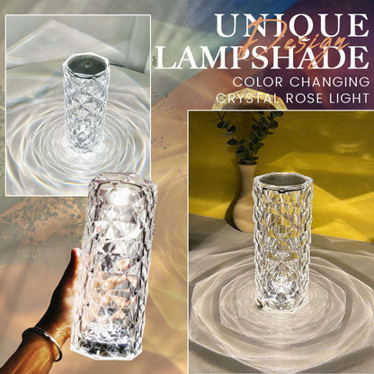 📢📢 50 % RABATT!! ⏰🎁 Kristallampa i rosdesign – touch-kontroll, dimbar & perfekt som nattlampa, present eller dekoration i hemmet 🕯️✨