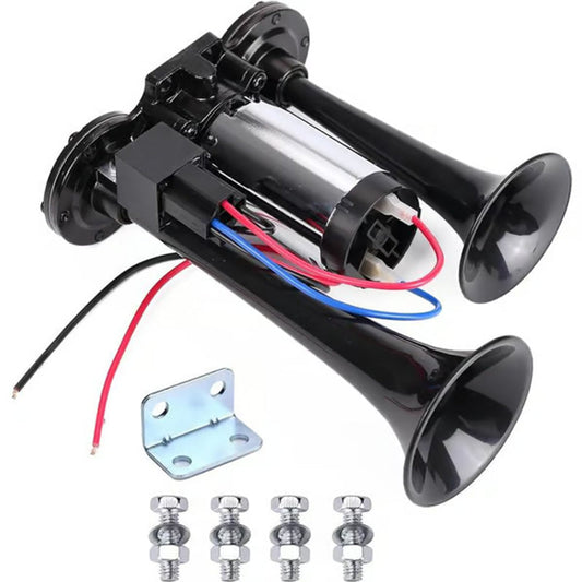 🚛 Plus fort que n’importe quel chantier ! – Klaxon Train 120dB pour Camion, Voiture & Bateau – 12V/24V, Étanche, Sans Perçage – Monté en 5 Minutes !