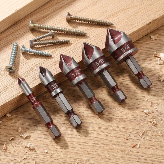 🛠️60 % DE RÉDUCTION MAINTENANT ! 🔩 Jeu de forets à fraiser pour le travail du bois (5 ou 3 pièces) – Trous nets et affleurants, durable et rapide ⚙️