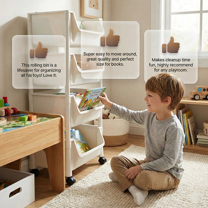 🧴🧹 Chariot de rangement à roulettes multi-niveaux – 2/3/4/5 étages au choix, fentes étroites, glissez-le entre le frigo et le mur pour un gain de place maximal 🏠📏