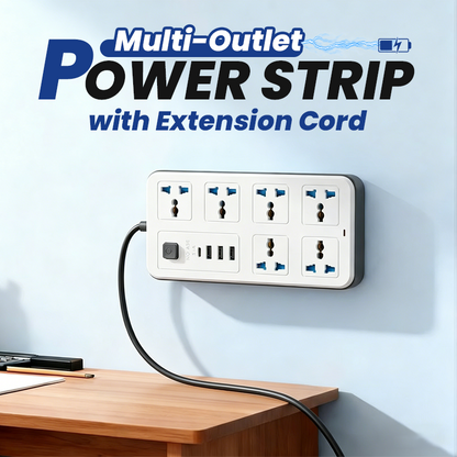 🏠🔌 Rallonge électrique gain de place – Câble extra-long, se faufile derrière les meubles, fini les multiprises disgracieuses au milieu du salon, chargez là où vous voulez 🛋️💡