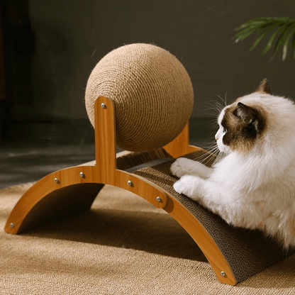 🐱🌿 Boule à gratter naturelle en sisal – Creuse, rotative, double face, le jouet écologique qui sauve votre canapé et fascine votre chaton, pour des heures de pattes heureuses et de ronrons 🛋️😻