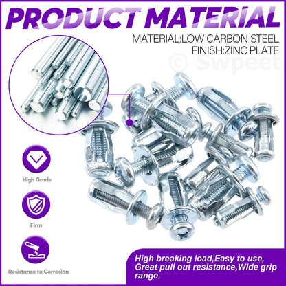 🔩🧱 Chevilles métalliques pour cloisons sèches – Expansion robuste pour étagères, crochets, lampes et fixations murales, accrochez vos meubles lourds sans craindre de tout voir s’effondrer du jour au lendemain 🛋️💪