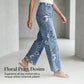 👖 50% RABATT! 🌸 Raka Jeans med Blommönster för Dam – Trendigt Tryck, Bekväm Passform & Perfekt För En Färgstark Look 💙