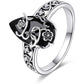 💍 PROMO FLASH : 50% DE RÉDUCTION ! Bague Romantique Ajustable – Style Bohème avec Pierre Précieuse Noire, Motif Floral Vintage & Accents Étincelants for un Charme Intemporel et Mystérieux ✨🌙