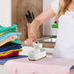👕 50 % RABATT! 💨 Bärbart miniångstrykjärn – 90° roterbar, keramisk titanplatta & perfekt för resor och snabb strykning 🧳