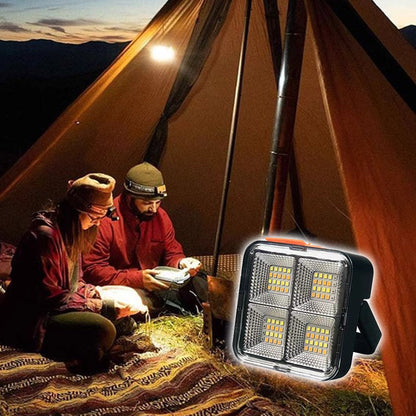 Lampe de Travail LED Rechargeable Solaire – Projecteur 288 LED Ultra-Brillantes, Charge USB & Type-C, 5 Modes, IP66 Imperméable, Magnétique, Signal SOS, Support Réglable, Portable