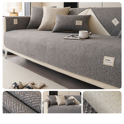 🔥 50 % RABATT! 🔥 Sofföverkast i modernt fiskbensmönster – stilrent skydd, slitstarkt & passar de flesta soffor 🛋️✨