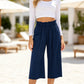 👖 50 % RABATT NU! ✨ Hög midja rökta vida byxor – retro chic, mjukt tyg & perfekta för både jobb och fritid 🌸