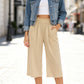 👖 50 % RABATT NU! ✨ Hög midja rökta vida byxor – retro chic, mjukt tyg & perfekta för både jobb och fritid 🌸