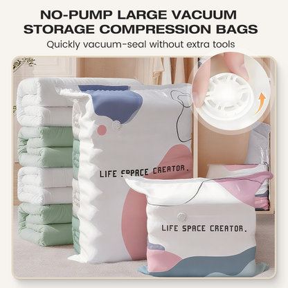 🧳📦 Sacs de Rangement Sous Vide Sans Pompe – Grande Capacité, Compression Rapide et Matériau PA+PE Renforcé