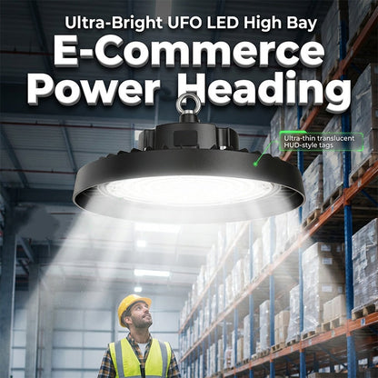 🛸💡 Lampadaire LED UFO haute baie – Éclairage puissant et durable, une lumière homogène pour entrepôts, garages et ateliers, l’efficacité lumineuse qui réduit vos coûts d’énergie ⚡🏭