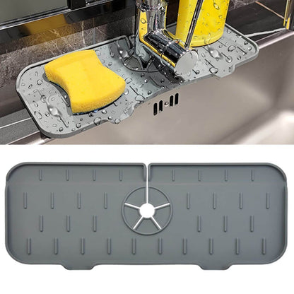 💐💧 Plateau anti-goutte en silicone pour robinet – Anti-fuite, anti-moisissure, gardez votre plan de travail et votre lavabo au sec, le petit accessoire qui protège et embellit votre cuisine ou salle de bain 🚫🦠