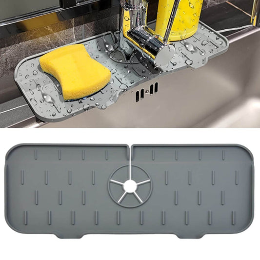 💐💧 Plateau anti-goutte en silicone pour robinet – Anti-fuite, anti-moisissure, gardez votre plan de travail et votre lavabo au sec, le petit accessoire qui protège et embellit votre cuisine ou salle de bain 🚫🦠