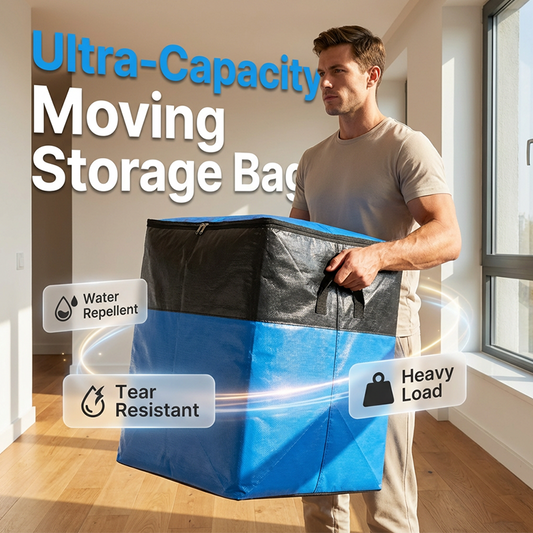 🏠 50 % RABATT NU! 📦 Hopfällbar stor förvaringsväska – tålig PE, vattenresistent – perfekt för flytt, camping & säsongsförvaring 💪