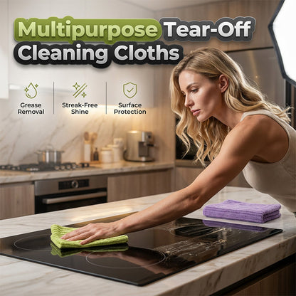 🧽🌿 Lingettes nettoyantes réutilisables 2-en-1 – Microfibre, découpables, ultra-absorbantes, coupez-les à la taille qu’il vous faut pour chaque surface, l’indispensable d’une maison propre et écolo ✨