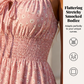 🌸 Romantisk spagettibandsklänning – knytning fram, smockad bodice & flödande volanger, perfekt för brunch, dejt & strandsemester 🏖️