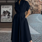 👔🌸 ELEGANT skjortklänning – A-linje, hög midja & slagkrage, smickrande siluett & bekväm hela dagen, perfekt för jobb & fest 🌿 50 % RABATT!