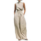 LIMITED TIME 50% OFF ✨ Mock Neck Top & Wide Leg Pants 2-Piece Set | Lightweight Soft Fabric