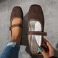 🥿✨ Ballerines Mary Jane à finition daim – Semelle intérieure en mousse à mémoire de forme, chic et confort absolu 🎀💫