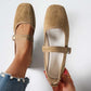 🥿✨ Ballerines Mary Jane à finition daim – Semelle intérieure en mousse à mémoire de forme, chic et confort absolu 🎀💫