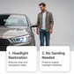 Professionellt strålkastarrengöringskit 🚗 Gör dina lyktor som nya igen – enkelt, snabbt & utan proffshjälp ✨