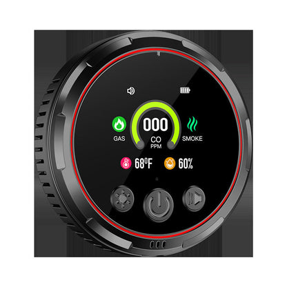 5-i-1 smart uttagsdetektor – övervakar omedelbart kolmonoxid, gas, rök, temperatur och luftfuktighet och ger larm i realtid👨‍👩‍👧‍👦
