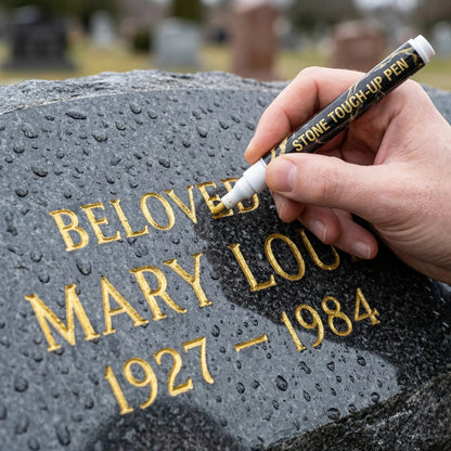 💛 Guldmarkörpenna för gravstenar – återställer blekta inskriptioner, vattentålig & UV-beständig, bevarar minnen i åratal 🌦️